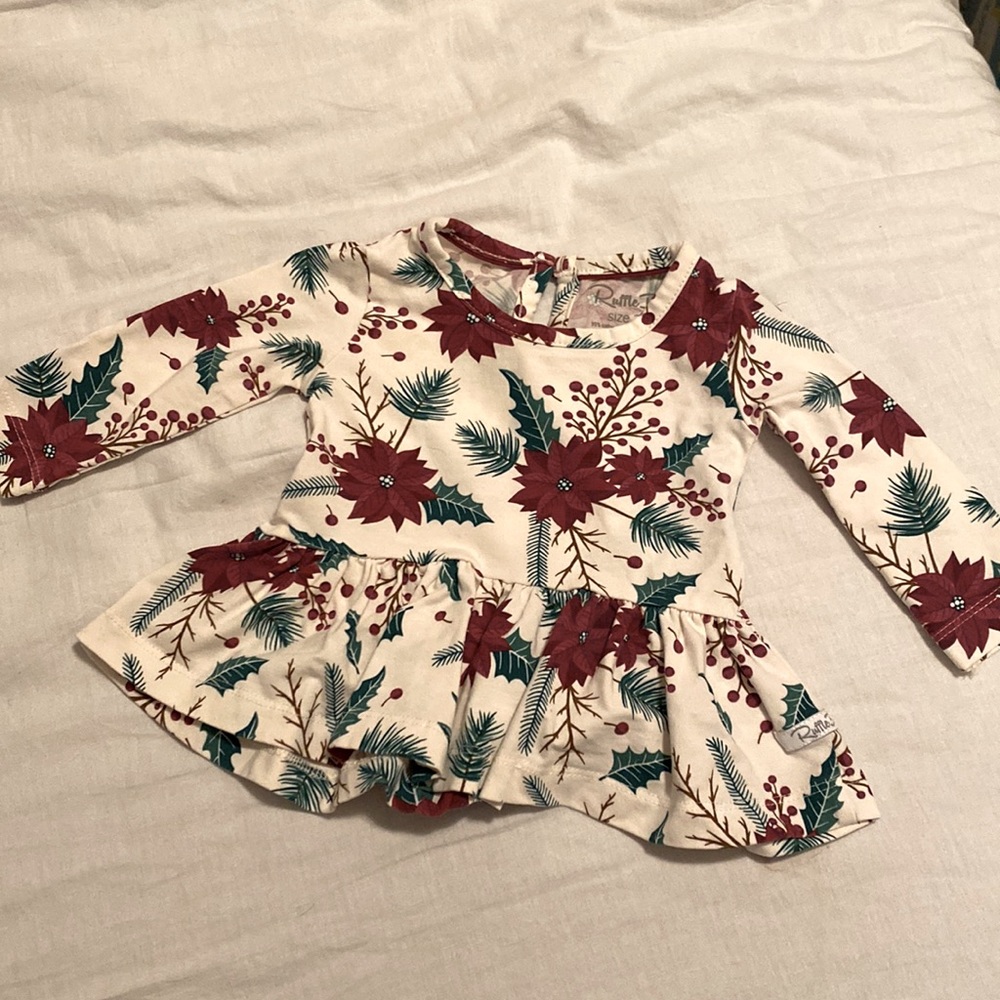 Ruffle Butts Poinsettia Dress 3-6M